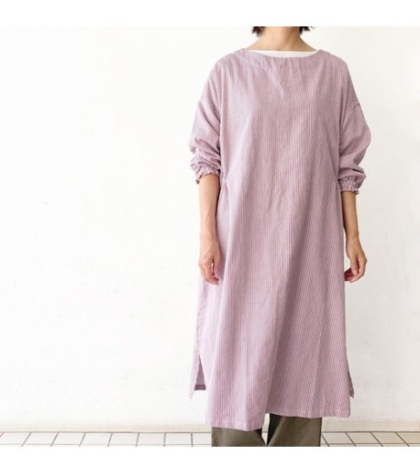＊SS 新作 かっぽう着 ロング ブロックストライプ (LONG GATHER KAPPOGI BLOCK STRIPE)