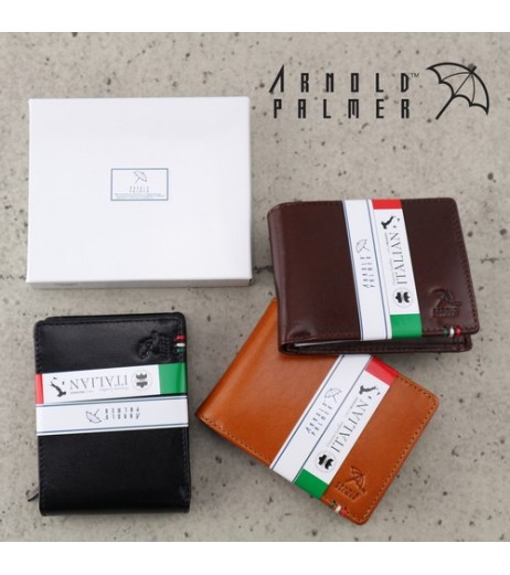 アーノルドパーマー（Arnord Palmer） イタリア革 二つ折り財布 ギフトケース入り 定番